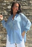 Shayle Indian Cotton Boyfriend Beach Shirt Denim